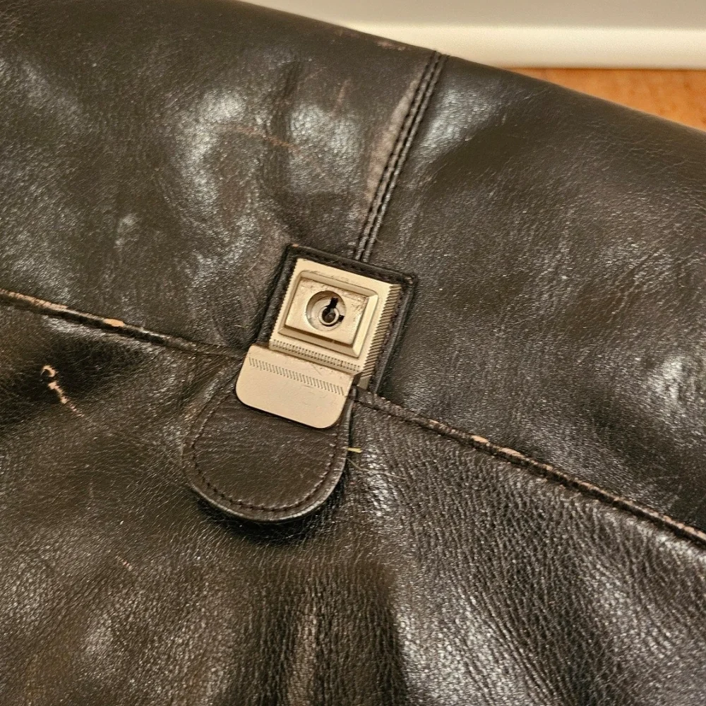 Leather Laptop Men's Bag Black Classic